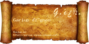 Gariup Ágnes névjegykártya